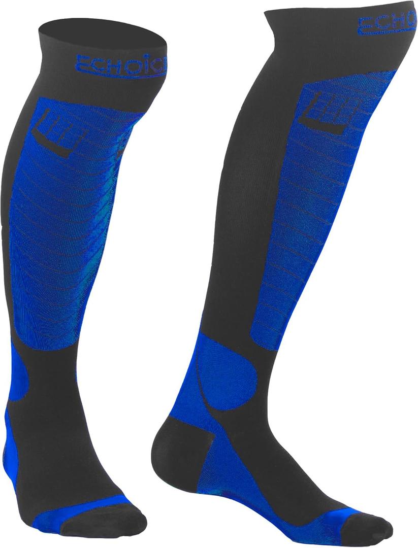 Professional Compression Socks 20-30 mmHg, Medical, Orthopedic Support, Nursing (XX-Large, Blue/Black)