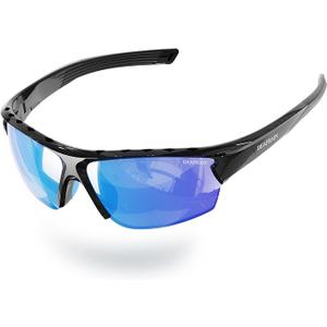 Deafrain Polarized Sports Sunglasses Men: Running Sunglasses Women Wrap Around Glasses for Fishing Driving UV400 Protection TR90