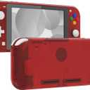 eXtremeRate Clear Red DIY Replacement Shell for Nintendo Switch Lite, NSL Handheld Controller Housing with Screen Protector, Custom Case Cover for Nintendo Switch Lite