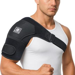 Shoulder Brace  Comfortable Adjustable Support for Pain Relief & Recovery | Rotator Cuff Compression Sleeve Stabilizer for Sports, Gym & Injury Rehab | Fits Left/Right Shoulder, Men & Women (M)