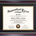 GraduationMall 8.5x11 Diploma Frame with Black over Gold Mat or Display 11x14 Document without Mat, UV Protection Acrylic, Mahogany with Gold Beads