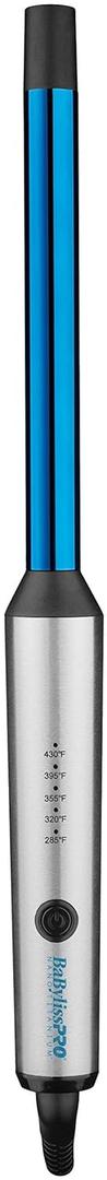 BaBylissPRO Nano Titanium Professional Curling Wand For All Hair Types, Reaches 430 Degrees For Long Lasting Curls (0.75 Inch, Blue)