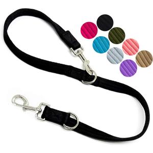 Double Ended Dog Leash,for Obedience Training Easy to Use,Lightweight,Soft for Large and Medium Dogs (Black, 1M*2.5CM)