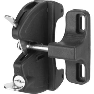 Key Lockable Double Sided Gate Latch, Fence Gate Locks for Outdoor Gates, Self Locking Gate Latch Door Latch, Fence Gate Latch Gate Hardware for Wood, Vinyl, Metal Gates, Black