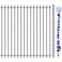 Stainless Steel M4 Threaded Rod with Hex Nuts: 48 Pack, 10 Inch (8/32 Inch), Hangers & Beaded Garden Stake Rods