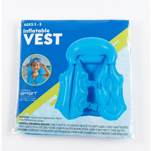 Inflatable Water Play Vest Boys Ages 3-5 New Blue Kids Swimming Pool Summer