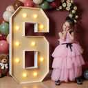 imprsv 4FT Marquee Numbers, Light Up Numbers 6 for 16th 60th Birthday Decorations, Large Light Up 6 Anniversary Party Deco, Pre-Cut Foam Board Kit