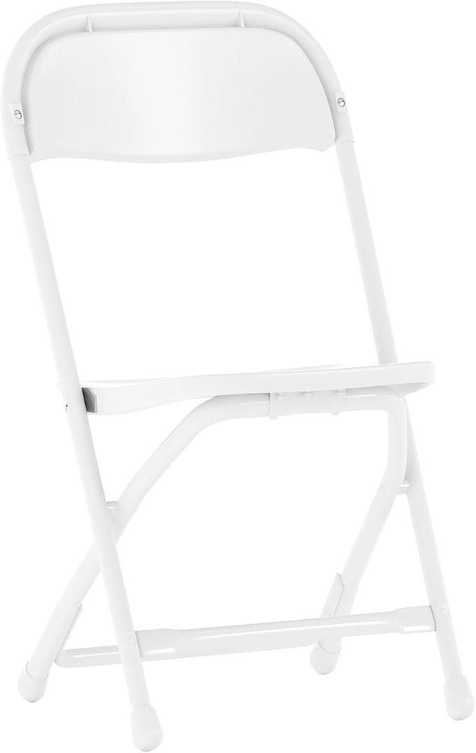 Flash Furniture Kids White Plastic Folding Chair, 1 Pack