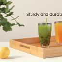 Fibogollo Bamboo Set of 2 Serving Tray with Handles,Decorative Trays Platter,Breakfast Tray in Bed,Food Drinks Tray for Eating,Working,Storing(Natural)