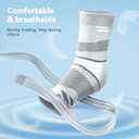 Ankle Brace for Men & Women [X-Shaped Compression & Breathable Mesh] Adjustable Ankle Compression Sleeve With 2 Gel Pads,Ankle wrap for Plantar Fasciitis Relief, Achilles Tendonitis, Swelling, Pain Relief & Injury Recover (Large, Gray)