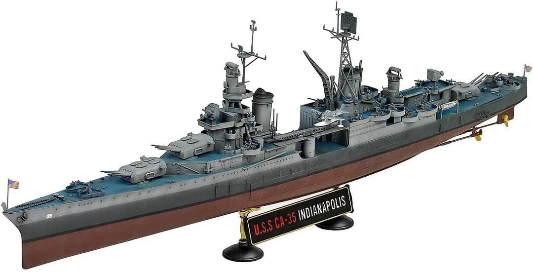 Academy Plastic Model 1/350th Scale USS CA-35 Indianapolis Military Ship Kit #14107 by Academy Models, Small