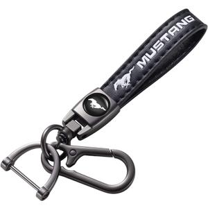 TACOMA Genuine Leather Car Keychain for Key Chain for Men and Women Family Present Key Ring Accessories(Black)