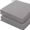 Favoyard Patio Chair Cushions 19 x 19 x 3 Inch Waterproof Outdoor Seat Cushions for Patio Furniture 3-Year Color Fastness Garden Sofa Couch Chair Pads with Handle & Adjustable Straps Set of 2, Grey