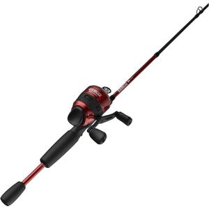 Zebco 33 Custom-Z Spincast Reel and 2-Piece Fishing Rod Combo, 6-Foot Fiberglass Rod with Split-Grip EVA Handle, Quickset Anti-Reverse Fishing Reel with Bite Alert