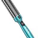 Farery Thermal Brush Extra Long Barrel with Cool Air, 1.5 Inch Heated Round Curling Brush for Big Bouncy Curls, Ceramic Curling Wand for Medium & Long Hair, 9 Adjustable Temps, Dual Voltage