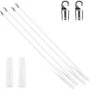 Bokon 4 Pcs Blinds Wand Replacement with Hook and Handle White Fiberglass Long Vertica Blind Wand for Windows Curtain Door Shades Opener Accessory (48 Inch)