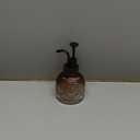 Vintage Glass Soap Dispenser for Bathroom and Kitchen - Farmhouse Antique Style, Cute Small Liquid Hand Soap Pump, Rustic Decorative (Brown)