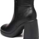 TYNDALL Womens Knee High Boots Platform Chunky Heel Black Boot for women (Black)