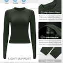 RUNNING GIRL Long Sleeve Yoga Shirts for Women, Soft Fitted Seamless Stretchy Casual Crew Neck Athletic Basic Shirt (XL)