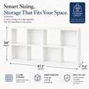 IULULU 8-Cube Storage Organizer, Freestanding Bookcase Display Shelf, White