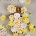 Artificial Flower Combo Flowers Exquisite Yellow Flower Box Set for DIY Bouquets Centerpieces Floral Arrangements, Multi Use Wedding Party Home Decorations Faux Flowers Yellow & Peach