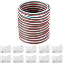 10 Packs Solderless LED Strip Connector, Transparent Track Lighting Connectors, Wire Strip Lights, 16.4 Feet LED Strip for LED Pin Connector (3 Pin, 10 mm)