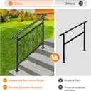 Adjustable Unique Design Handrails for Outdoor Steps, Black