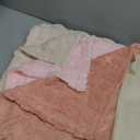 4 Pcs Baby Blankets,Fleece Heart Checkered Blanket, Cozy and Fluffy Crib Blankets for Girls, Toddler Receiving Blankets 3040 Light Pink Sakura Pink White Grey