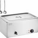 VEVOR Commercial Food Warmer, 1 Pan Electric Steam Table, 1200W Professional Countertop Stainless Steel Buffet Bain Marie with 86-185°F Temp Control for Catering and Restaurants, Silver
