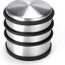 Sumnacon Heavy Duty Floor Door Stopper No Drill, Durability Stainless Steel Door Stops with Anti-Skid Rubber - Contemporary Decorative Safety Door Wedge for Home Office Commercial Industrial, 3X3.1Inch