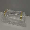 HBlife Clear Tissue Box Cover Rectangle Acrylic Tissue Box Holder with Gold Plated Legs Napkin Dispenser Dryer Sheet Container for Bathroom