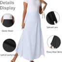 Lepunuo Womens Maxi Skirts Casual Elastic High Waisted Flowy Long Skirts Trendy Cute Skirts (XXL)
