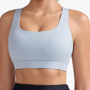 RUNNING GIRL Sports Bras for Women, Medium-High Impact Running Strappy Sports Bra with Removable Pads Grey Size XL