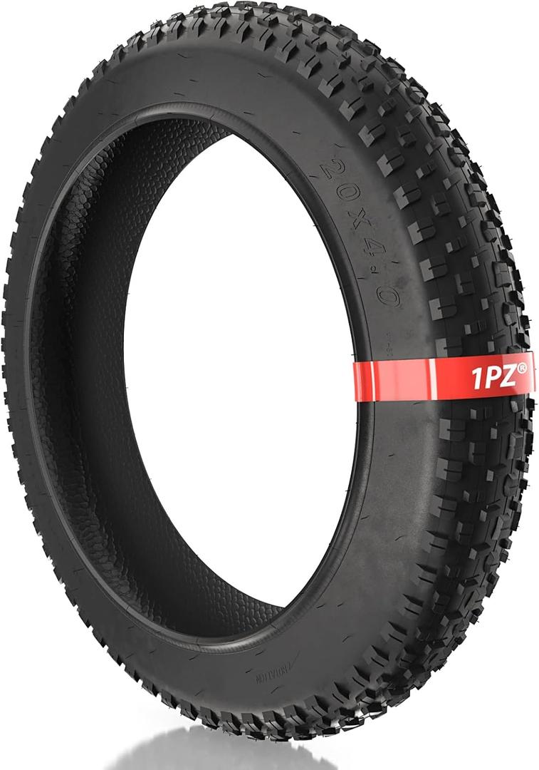 1PZ T20-X01 Fat Tire 20 x 4.0 Inch E-Bike Mountain Bicycle Tire Replacement for High-Performance Puncture-Resistant and All-Terrain Folding Electric MTB Tire with Offroad or Trail Riding
