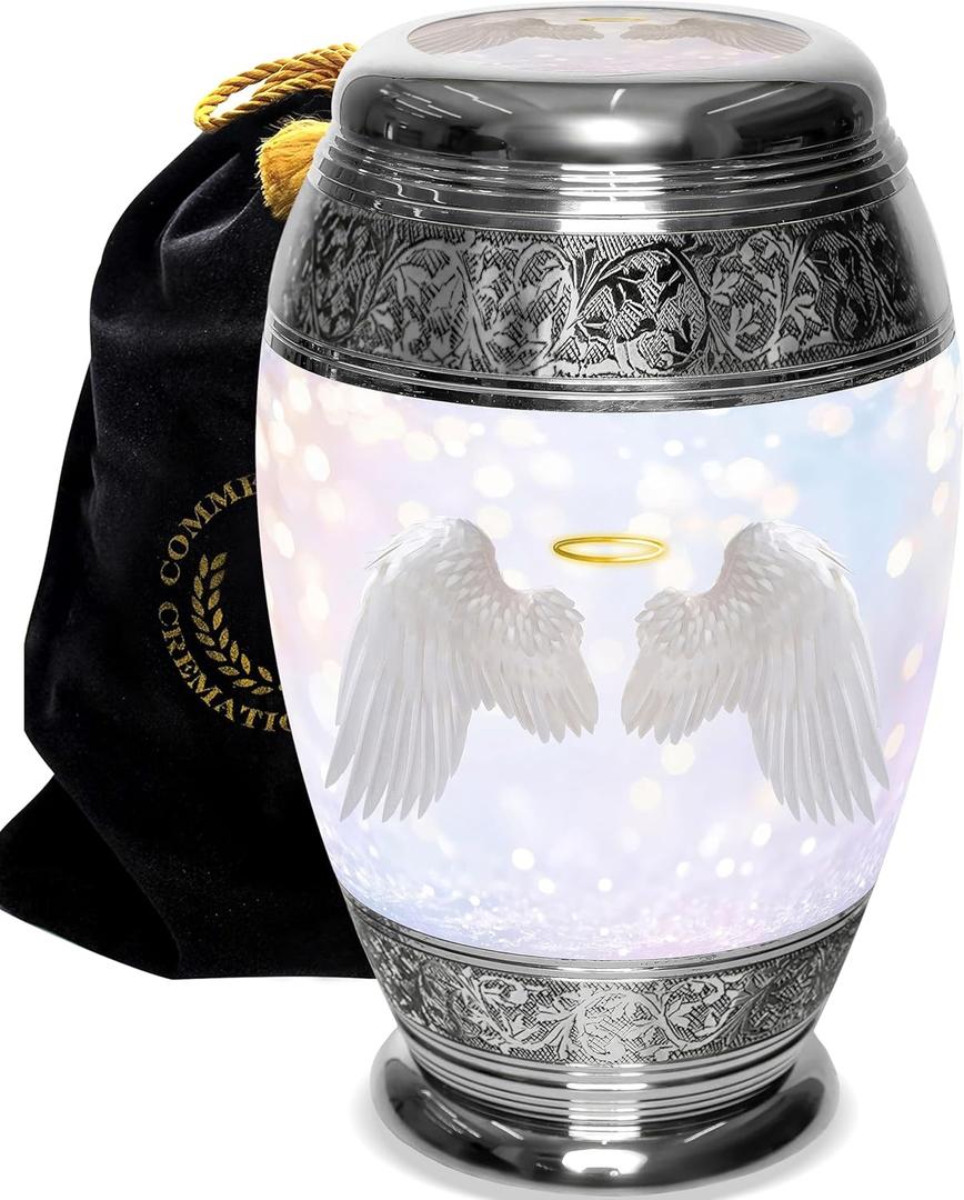 Guardian Angel Cremation Urn for Ashes for Women - Beautifully Handcrafted & Personalized Angel Cremation Urns for Human Ashes Adult Female, Mom, Sister or Daughter (Large)