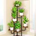 Corner Plant Stand Indoor - 6 Tiered Indoor Plant Stand Round Metal Plant Shelf, Plant Organizer for Living Room, Graden, Balcony, Home Decor (Brown)
