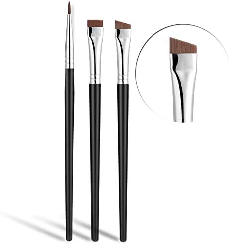 Fine Angled Eyeliner Brush, JASSINS Ultra thin Precision EyeLiner Makeup Brushes Set, Fine Point Eyeliner Brush, Synthetic Bristles Eye Makeup Tool (3 Pcs)