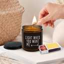 HIWX Light When You Want Me Candle, Anniversary Birthday Couple Gifts for Women Men Him, Funny Couples Valentines Soy Candles for Home Scented, Lavender,Vetiver,Sandalwood Scented Candle 8oz Jar, 3 inches x 3.8 inches