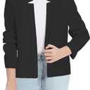4 x Mebius Girls Blazer Jacket with Inner Pocket Long Sleeve Notched Collar/Lapel Collar Open Front Casual Kids Blazers Suit (Black)