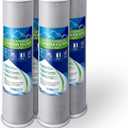 High Capacity Coconut Shell Carbon Block Water Filter 5 Micron Cartridge 4.5" x 20" for Universal Whole House System WELL-MATCHED with CB-45-2005, FC25B, FLTWH2045C02 and PRL-RCL (4 Pack)