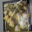 Vintage Yellow Tulip Floral Canvas Wall Art Retro Moody Flower Wall Decor, 24"L x 16"W