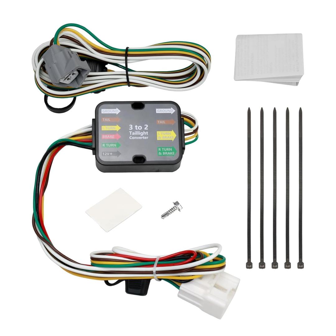 4 Way Trailer Wiring Harness Flat Output 56524 Compatible with 2020-2024 Highlander, 2024 Grand Highlander & Lexus TX350 TX500h TX550h+, 4 Pin Towing Hitch Trailer Wire