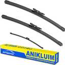 ANIKLUIM 17"+17" Wiper Blades with 8" Rear Wiper Blade Set Replacement for 2021 2022 2023 2024 Ford Bronco Windshield Wipers Original Factory Quality (Pack of 3)
