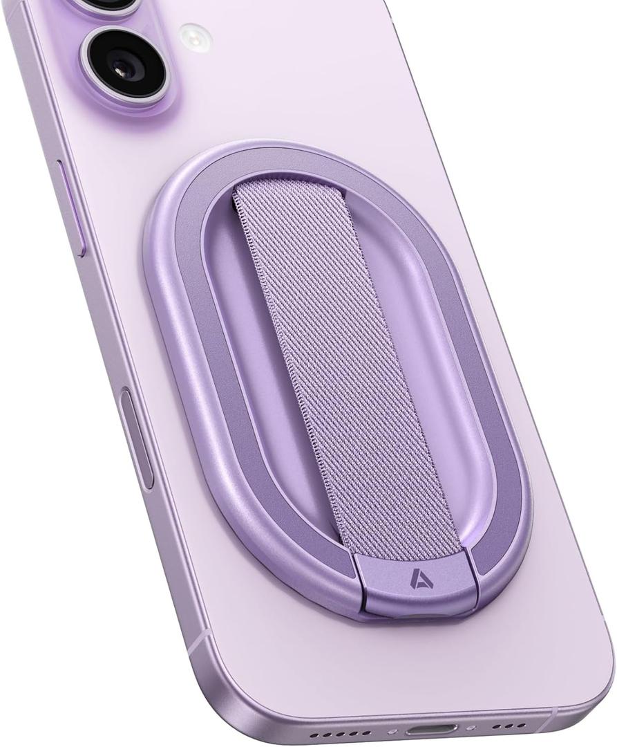 andobil [2026 All-New] Magnetic Phone Grip for Magsafe with Finger Strap [Comfortable & Durable] Magnetic Phone Ring Holder for MagSafe Accessories & iPhone 17 Air 16 Pro Max Plus 15 14 13 12, Purple