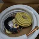 25ft Length Mini Split Line Set,3/8" 5/8" OD Copper Pipes Tubing and 3/8 White PE Thickened Insulated Coil with Flared Nuts for Mini Split Air Conditioner HVAC or Heat Pump System. (25Ft(3/8+5/8))
