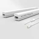 Leetdud Under Cabinet Lighting Plug in, 24 Inch 2 Pcs, Linkable AC120V 3CCT 3000K/4000K/5000K Ultra Slim, LED Under Cabinet Lights for Counter Light, Kitchen, Shelf, Sink, Workshop, Desk, White