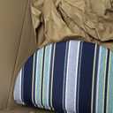 Arden Outdoor Foam Adirondack Cushion, 21.5 x 19, Water Repellent, Fade Resistant, Foam Cushion for Adirondack Chairs Sapphire Aurora Blue Stripe