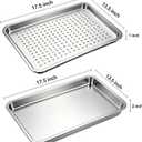 17.5" Half Sheet Baking Pan & Crisping Tray, 18/8 Stainless Steel, 17.5 X 13.5 Inches