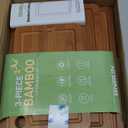 Bamboo Cutting Board for Kitchen, Wooden Cutting Board 3-Piece Set with Non-Slip Mat Deep Juice Groove and Built-In Handles, Wood Cutting Board for Meat Vegetables Fruit Ideal Gift for the Home (Carbonized brown)