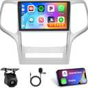 [4+64GB] Android 15 Car Radio for Jeep Grand Cherokee 2008-2013 with Wireless Carplay/Android Auto, 9 Inch HD Touchscreen Car Stereo with GPS WiFi Bluetooth FM/RDS EQ SWC Backup Camera MIC